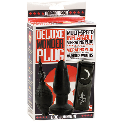 Deluxe Wonder Plug Inflatable Vibrating Black