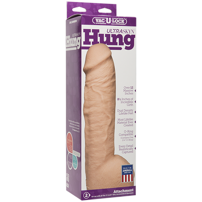 Vac-U-Lock 12in Ultraskyn Hung Dong - Beige