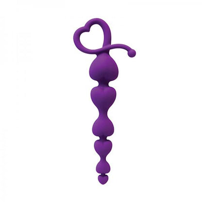 Gossip Hearts On A String Silicone Anal Beads Purple